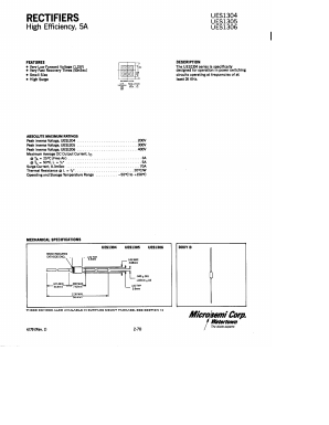 UES1305 Datasheet PDF Microsemi Corporation