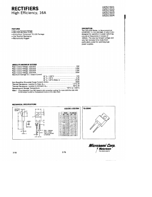 UES1503 Datasheet PDF Microsemi Corporation