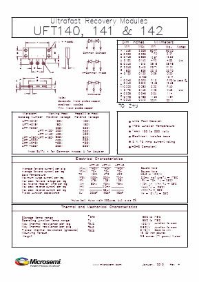UFT14130D Datasheet PDF Microsemi Corporation