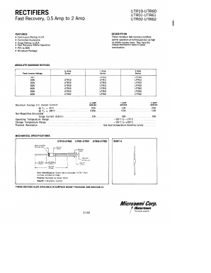 UTR52 Datasheet PDF Microsemi Corporation