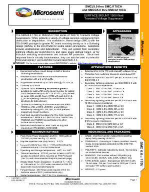 SMCJ70 Datasheet PDF Microsemi Corporation