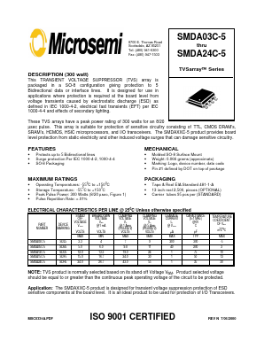 SMDA03C-5E3/TR13 Datasheet PDF Microsemi Corporation