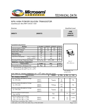 2N5671 Datasheet PDF Microsemi Corporation