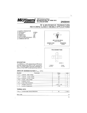 2N5944 Datasheet PDF Microsemi Corporation