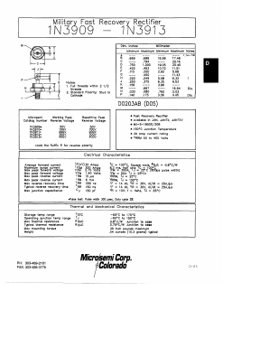 1N3909_ Datasheet PDF Microsemi Corporation