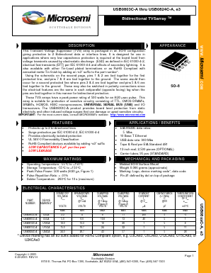 USB0803C-AE3 Datasheet PDF Microsemi Corporation