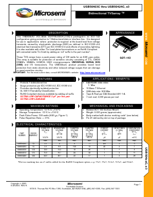 USB50403C Datasheet PDF Microsemi Corporation