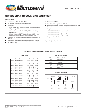 WS128K32N-100H1MA Datasheet PDF Microsemi Corporation