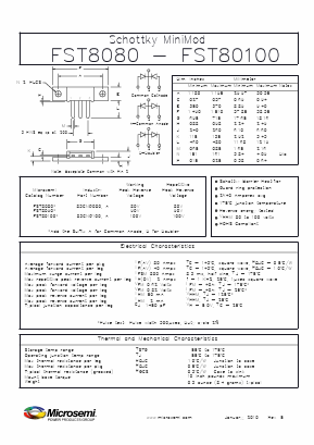 FST8080 Datasheet PDF Microsemi Corporation