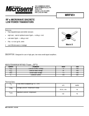 MRF951 Datasheet PDF Microsemi Corporation