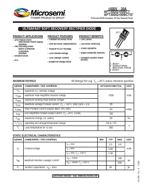 APT30DQ100BCTG Datasheet PDF Microsemi Corporation