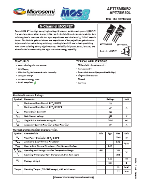 APT75M50B2 Datasheet PDF Microsemi Corporation