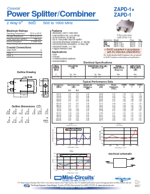 ZAPD-1 Datasheet PDF Minicircuits