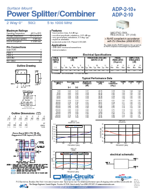 ADP-2-10+ Datasheet PDF Minicircuits