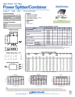 ZB3PD-63-N+ Datasheet PDF Minicircuits
