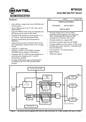 MT90220 Datasheet PDF Mitel Networks