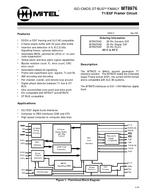 MT8976 Datasheet PDF Mitel Networks