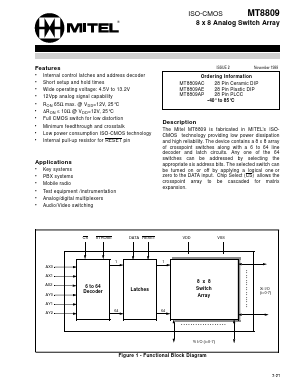 MT8809 Datasheet PDF Mitel Networks