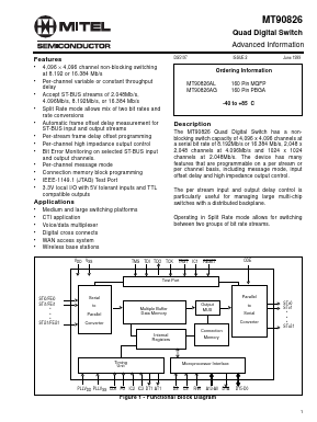 MT90826 Datasheet PDF Mitel Networks