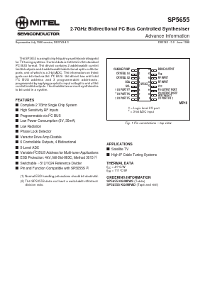 SP5655SKG Datasheet PDF Mitel Networks