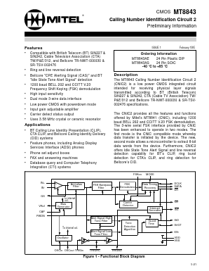 MH8843AE Datasheet PDF Mitel Networks