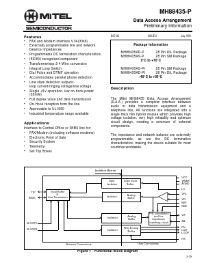 MH88435AD-P Datasheet PDF Mitel Networks