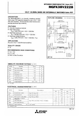 MGFK38V2228 Datasheet PDF MITSUBISHI ELECTRIC 