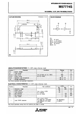 M57774S Datasheet PDF MITSUBISHI ELECTRIC 