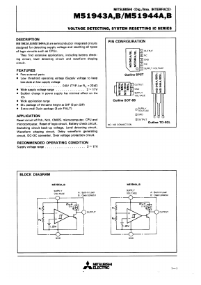 M51944ABML Datasheet PDF MITSUBISHI ELECTRIC 