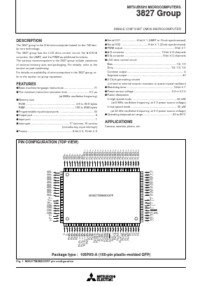 M38279EFFS Datasheet PDF MITSUBISHI ELECTRIC 