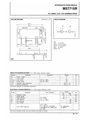 M57715 Datasheet PDF MITSUBISHI ELECTRIC 