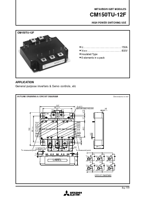 CM150TU-12F Datasheet PDF MITSUBISHI ELECTRIC 
