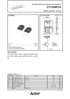 CT15SM-24 Datasheet PDF MITSUBISHI ELECTRIC 