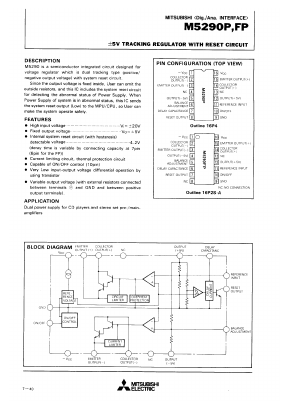 M5290FP Datasheet PDF MITSUBISHI ELECTRIC 