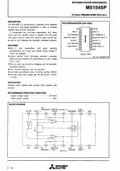 M51545P Datasheet PDF MITSUBISHI ELECTRIC 