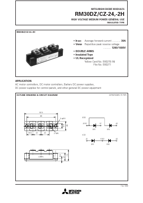RM30CZ-24 Datasheet PDF MITSUBISHI ELECTRIC 