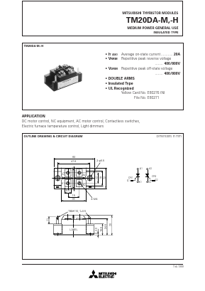 TM20DA-H Datasheet PDF MITSUBISHI ELECTRIC 