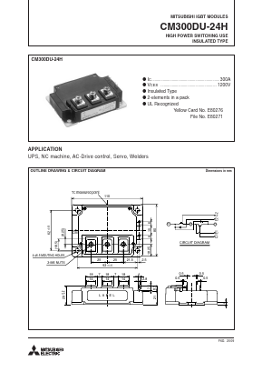 CM300DU-24H Datasheet PDF MITSUBISHI ELECTRIC 