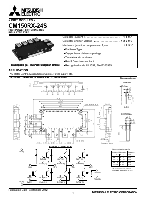 CM150RX-24S Datasheet PDF MITSUBISHI ELECTRIC 