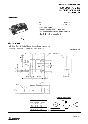 CM600HA-24A Datasheet PDF MITSUBISHI ELECTRIC 