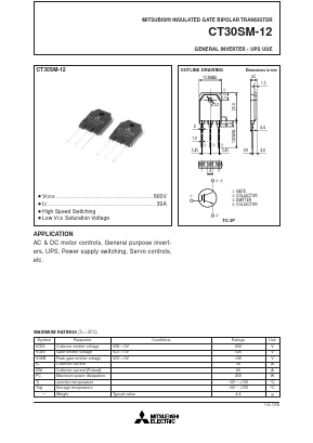 CT30SM-12 Datasheet PDF MITSUBISHI ELECTRIC 