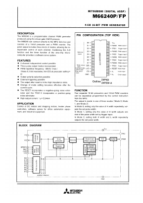 M66240P Datasheet PDF MITSUBISHI ELECTRIC 