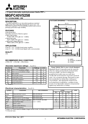 MGFC40V5258 Datasheet PDF MITSUBISHI ELECTRIC 