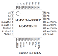 M34513M8 Datasheet PDF MITSUBISHI ELECTRIC 