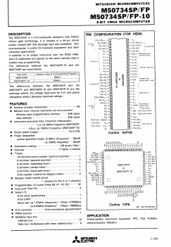 M50734SP Datasheet PDF MITSUBISHI ELECTRIC 