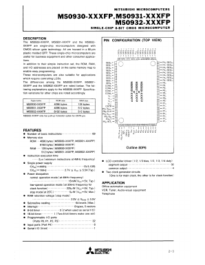 M50931 Datasheet PDF MITSUBISHI ELECTRIC 