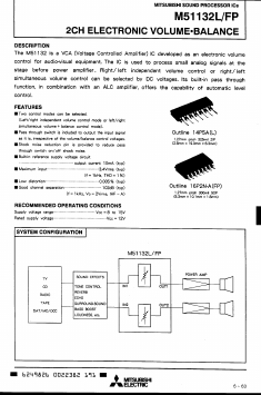 M51132L Datasheet PDF MITSUBISHI ELECTRIC 