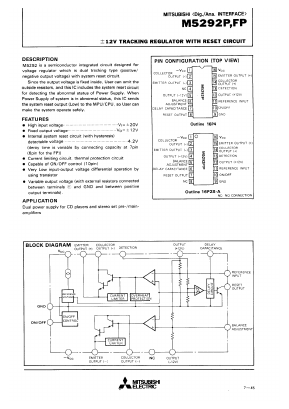 M5292P Datasheet PDF MITSUBISHI ELECTRIC 