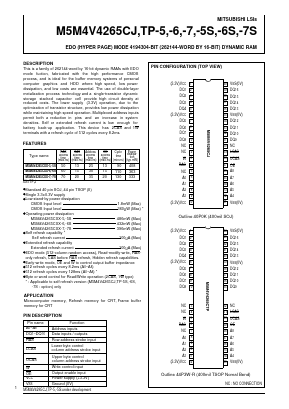 M5M4V4265CJ Datasheet PDF MITSUBISHI ELECTRIC 