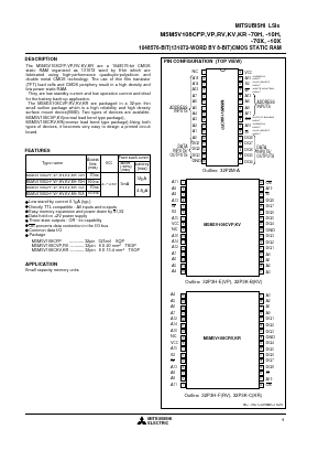 M5M5V108CVP-70X Datasheet PDF MITSUBISHI ELECTRIC 